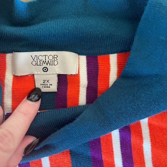 Victor Glemaud for Target Striped Mock Turtleneck Pullover Sweater 2X - Picture 8 of 9